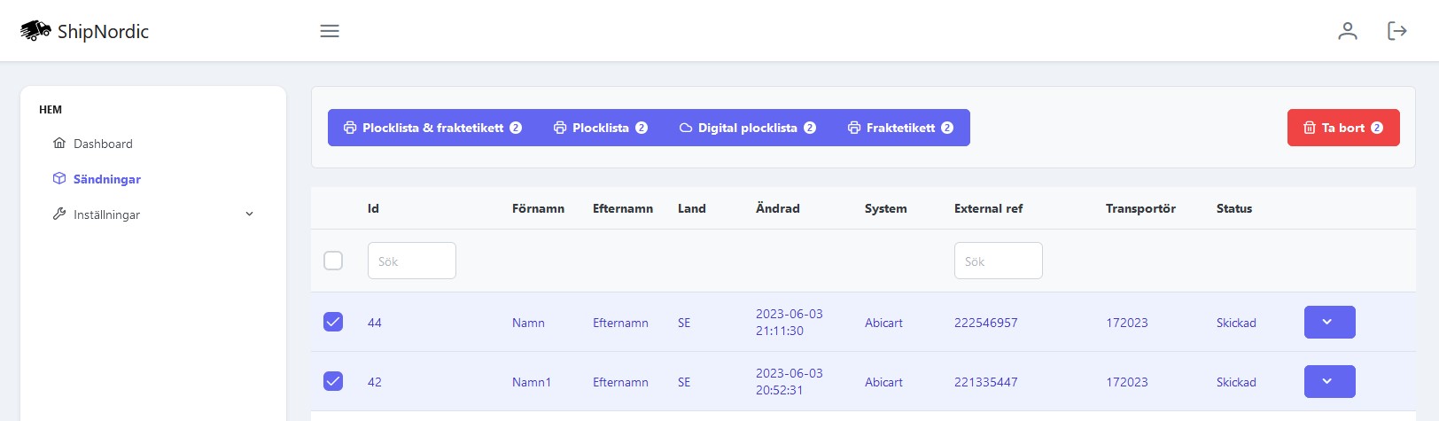 Admin dashboard bild